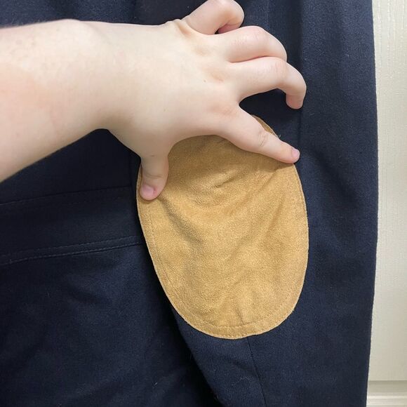 VTG Pendleton 100% Wool Navy Blue Structured Blazer w/ Suede Elbow Patches SZ 46 - Picture 8 of 8